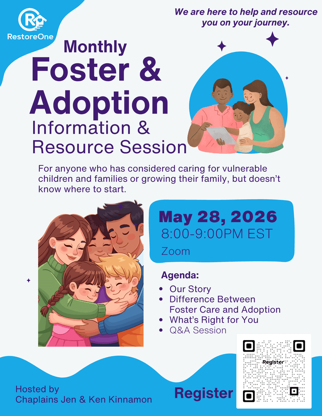 Monthly Foster & Adoption Information Session Flyer